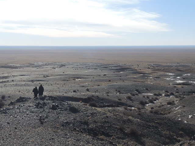 Looking South across the vast expanses of the winter desert. Open space and solitude..