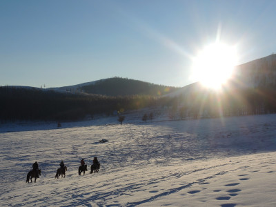 A Winter Ride in Mongolia, Stone Horse Expeditions, Winter Sun